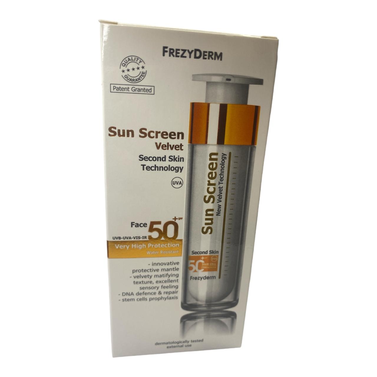 FREZYDERM SUN SCREEN VELVET 50+ SPF S/C