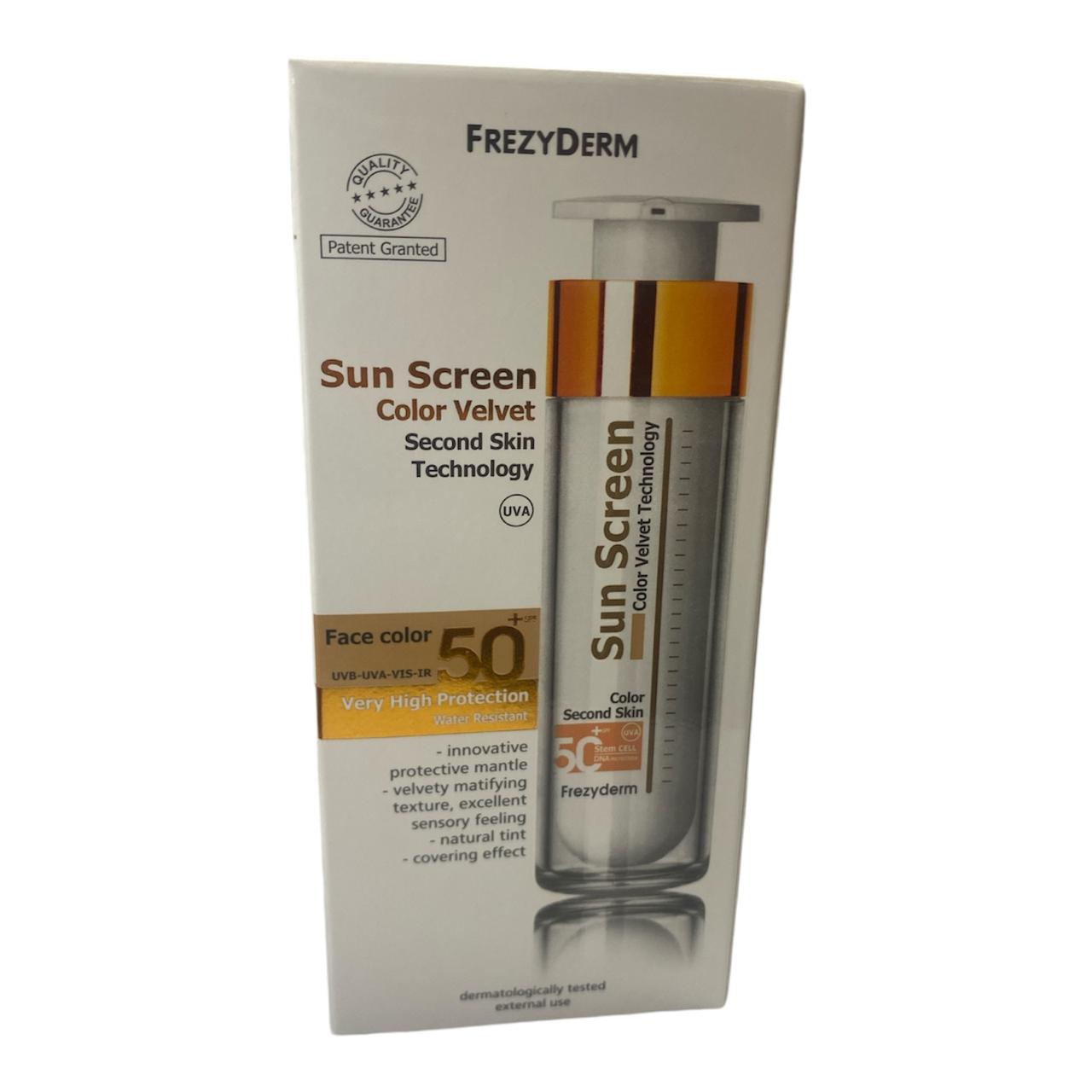 FREZYDERM SUN SCREEN VELVET CON COLOR 50+SPF   50ML